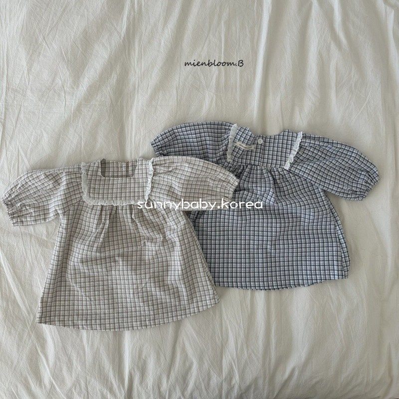 MIEN BloomB韩国进口童装代购 26春女小童婴童木耳边格纹连衣裙,童装/婴儿装/亲子装,连衣裙,淘宝优惠券,粉丝福利购,淘宝优惠卷