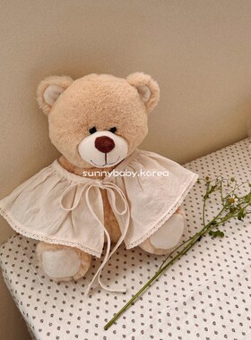 VALU BEBE韩国进口童装代购26春女婴童棉柔可爱刺绣花边系带假领