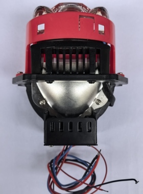 跨境新款led 3寸短款双光透镜三激光大灯大功率80W远近一体红色