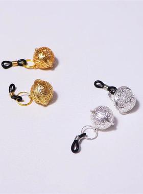 Poison 宫铃铃铛弹力夹橡圈可调节松紧易佩戴 金色银色红色粉色花