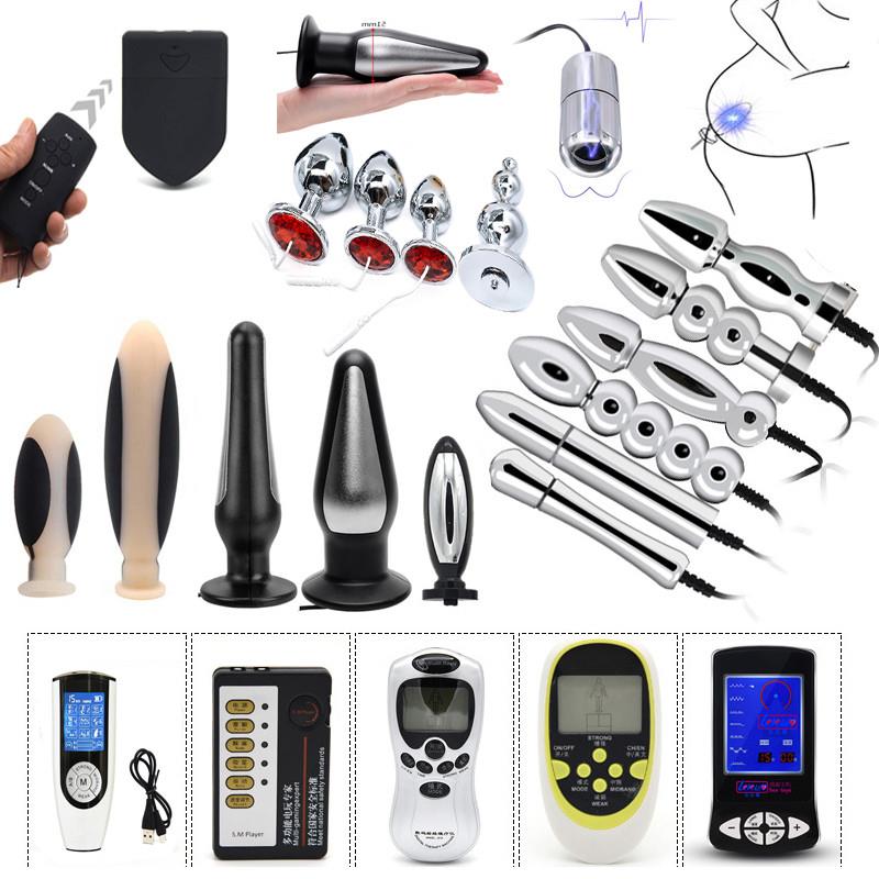 Electric Shock Anal Butt Plug Jump Eggs Clit Stimulate Dildo