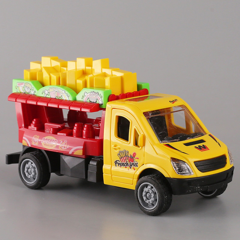 儿童惯性快餐车双开门玩具车男孩宝宝薯条汉堡小汽车模型礼物