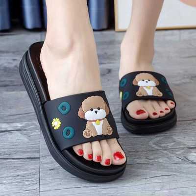 一字拖女外出夏季新款时尚韩版百搭厚底拖鞋增高防滑沙滩夏季软底