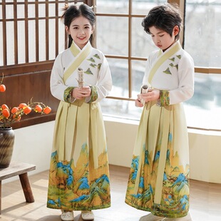 古装儿童汉服国学服服装幼儿国学班书童弟子规舞台演出学童孔子服