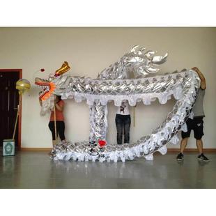 儿童银色烫金龙 舞龙道具 舞龙龙头 舞龙舞狮道具 社火龙 舞龙灯