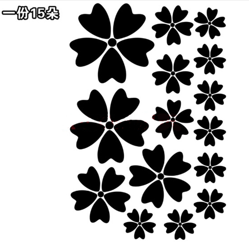 汽车创意贴纸遮挡划痕车贴纸个性黑银白花朵车身车门改装贴花装饰