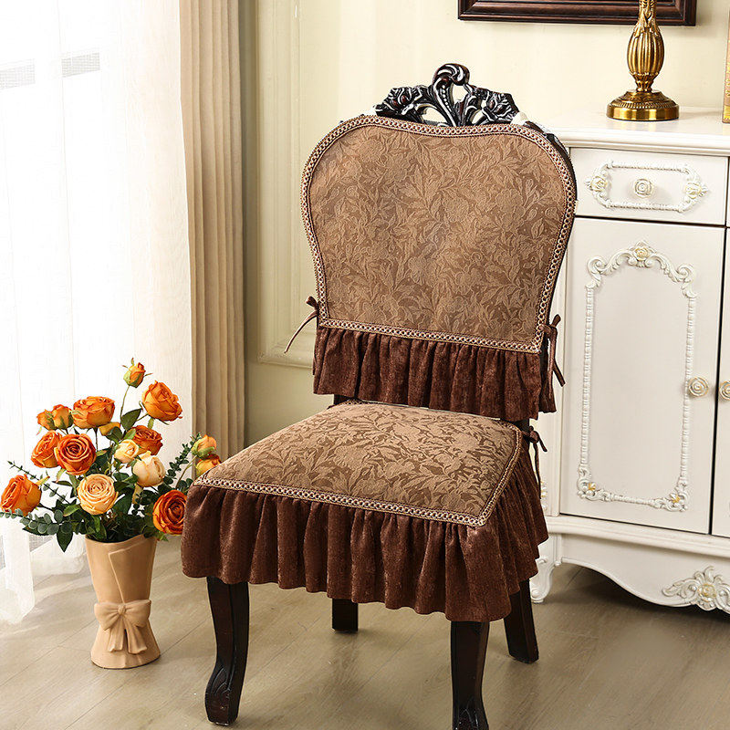 高档欧式餐椅垫坐垫美式复古实木椅子垫靠背巾套装法式轻奢高级感