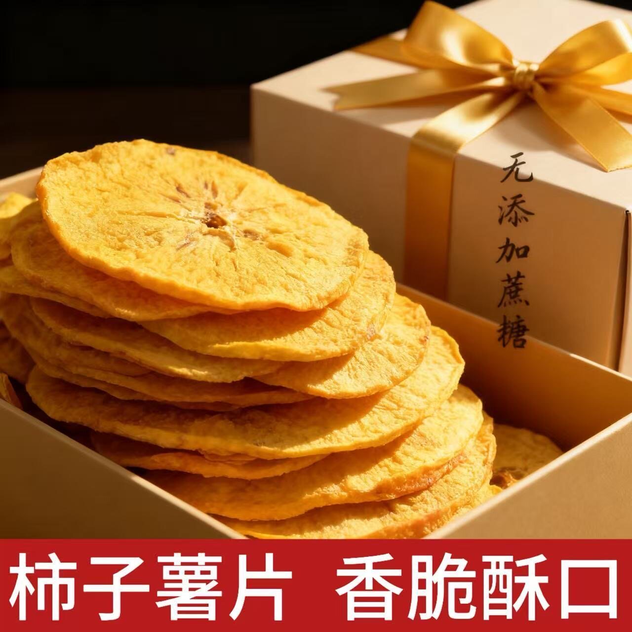 糖尿人专用零食血糖高吃的无糖精农家自晒柿子片零食小吃的水果干