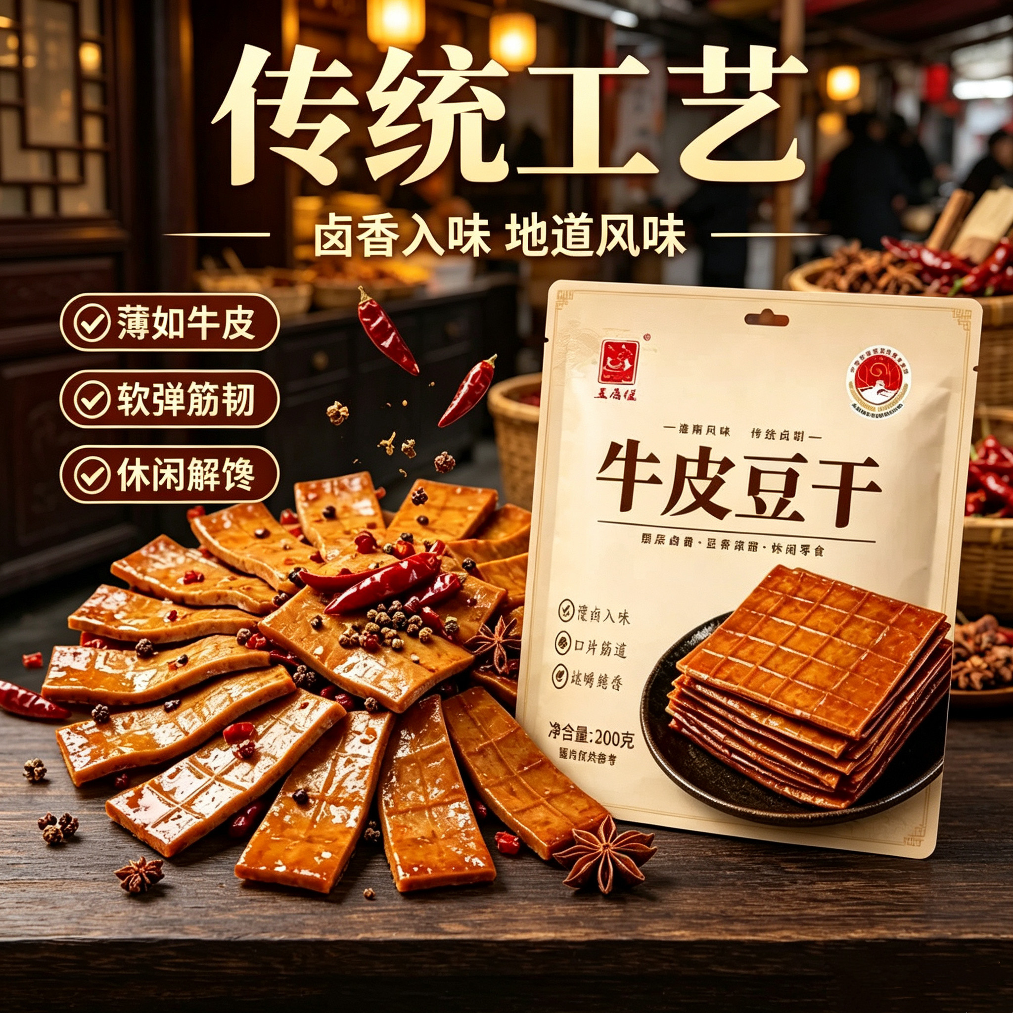 无糖精的零食品小糖人可以吃的新货牛皮豆干淮南卤味解馋休闲零食