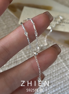 S925纯银链条式戒指女日韩时尚