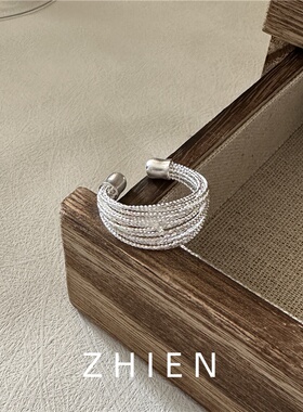 S925纯银多层宽版戒指女