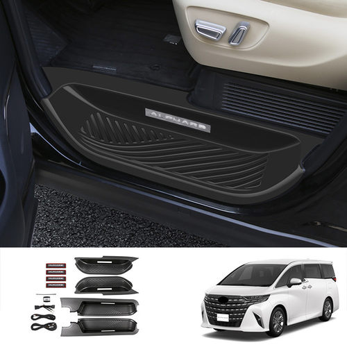 适用23款丰田ALPHARD/VELLFIRE40系不锈钢门槛条带灯迎宾踏板装饰