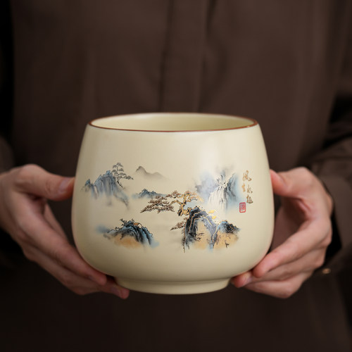 黄汝大号茶渣缸带过滤