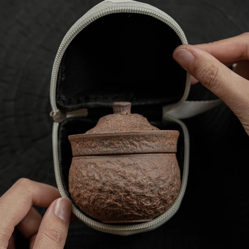 老岩泥便携茶具一壶一杯