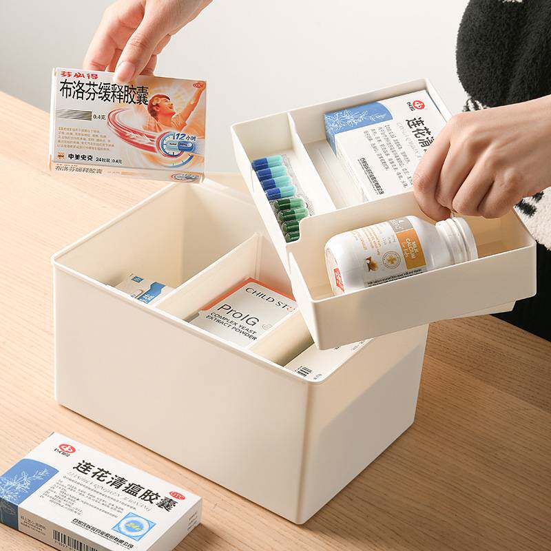 药箱家庭装家用大容量分格医药箱多层药品盒收纳箱常备药物收纳