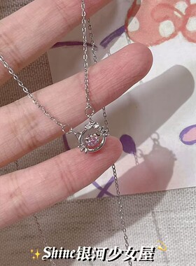 粉钻KT猫锁骨链可爱手作