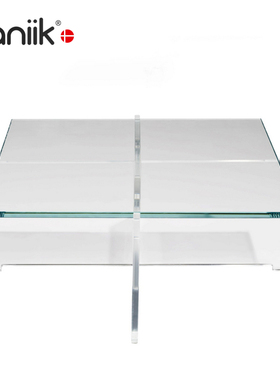 vaniik/意式艺术极简设计Cross Plex table Bodil Kjaer玻璃茶几
