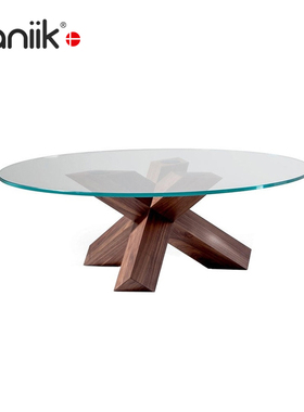 vaniik/北欧艺术创意小户型客厅实木圆形玻璃 La Rotonda 餐桌
