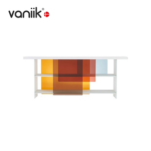 饰柜 轻奢彩色艺术超轻玻璃边柜Layers别墅客厅储物装 vaniik 意式