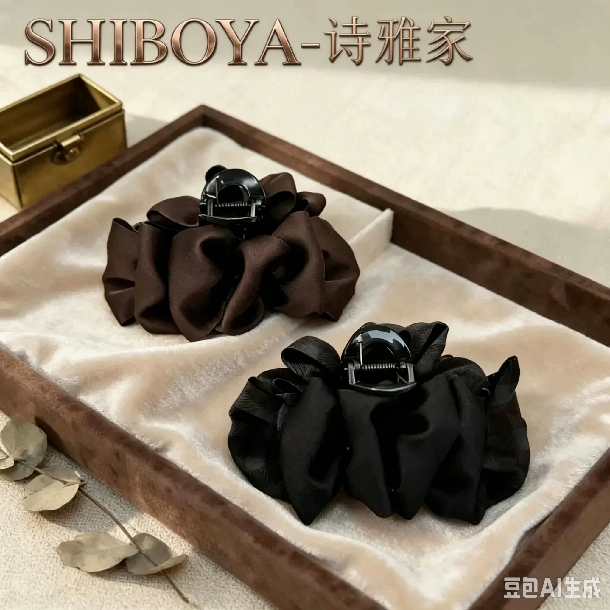 诗泊雅复古法式千金风抓夹