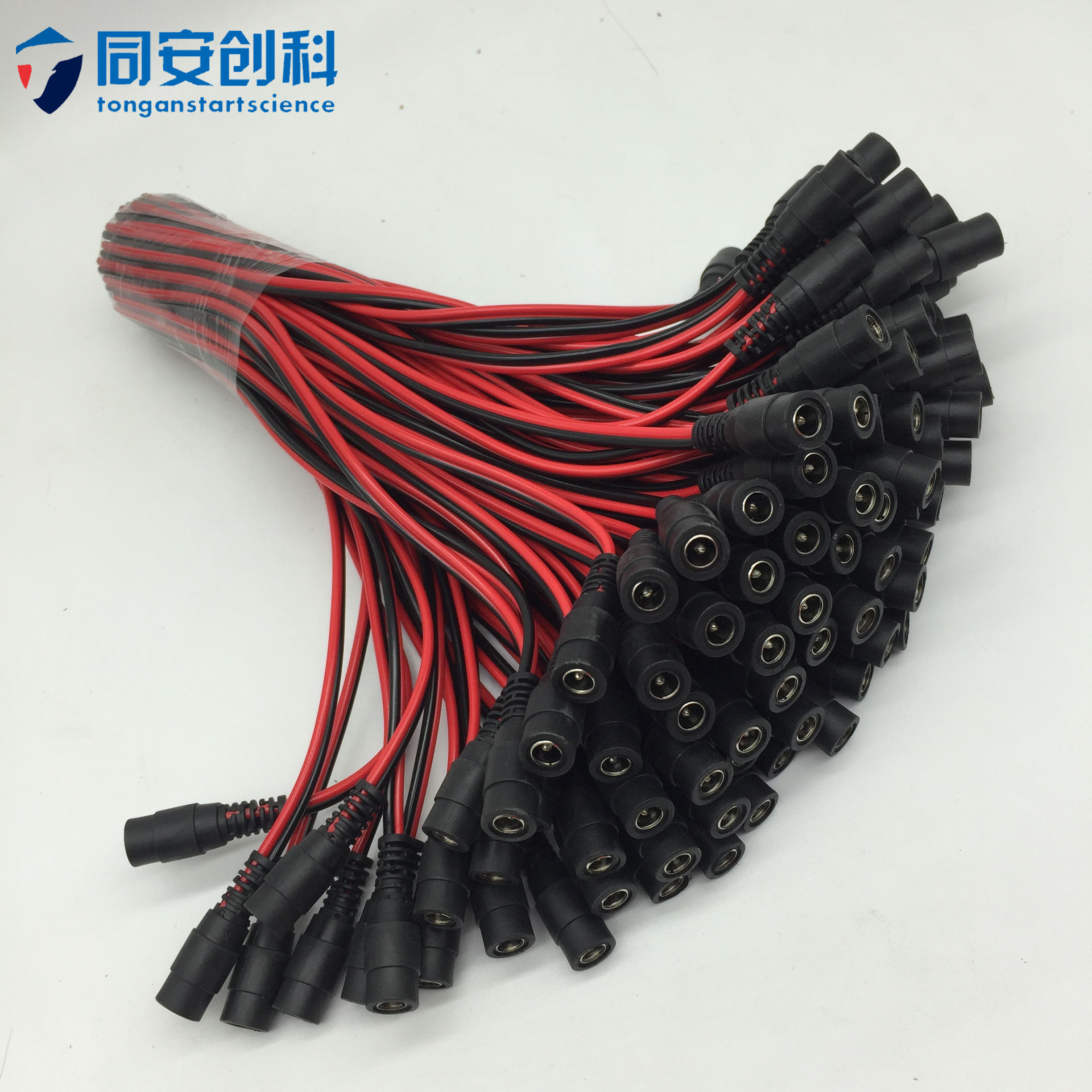 dc母插头纯铜插头红黑电源线监控电源公母接头dc电源母头线12v