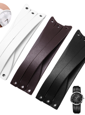 适配CK表Ladies K2R K2R2S6/K2R2M1交叉条纹真皮手表带女配件20mm