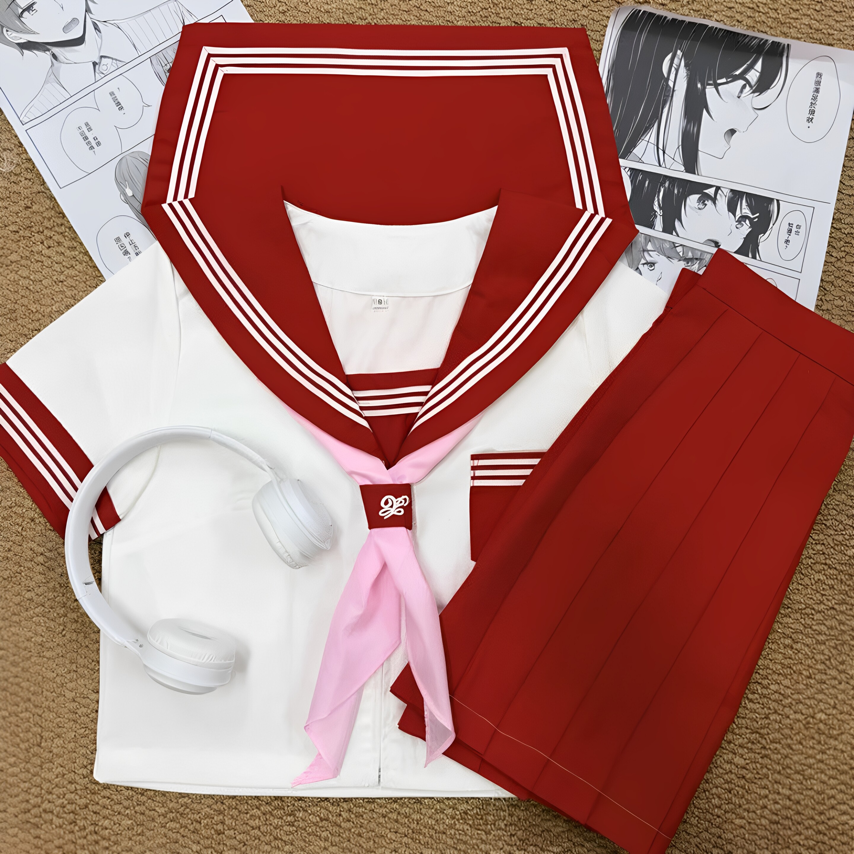 【集英社】正版红三本基础款日系水手服校园可爱学院校供感套装