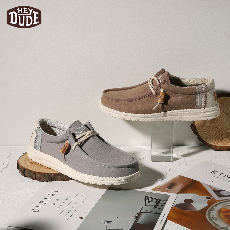 hey dude都德一脚蹬男鞋秋季透气懒人鞋低帮休闲布鞋男软底帆布鞋