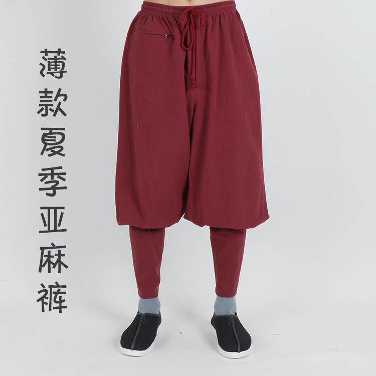 特价善之缘僧裤免绑腿新款夏季亚麻僧服短褂裤和尚裤男女比丘尼裤