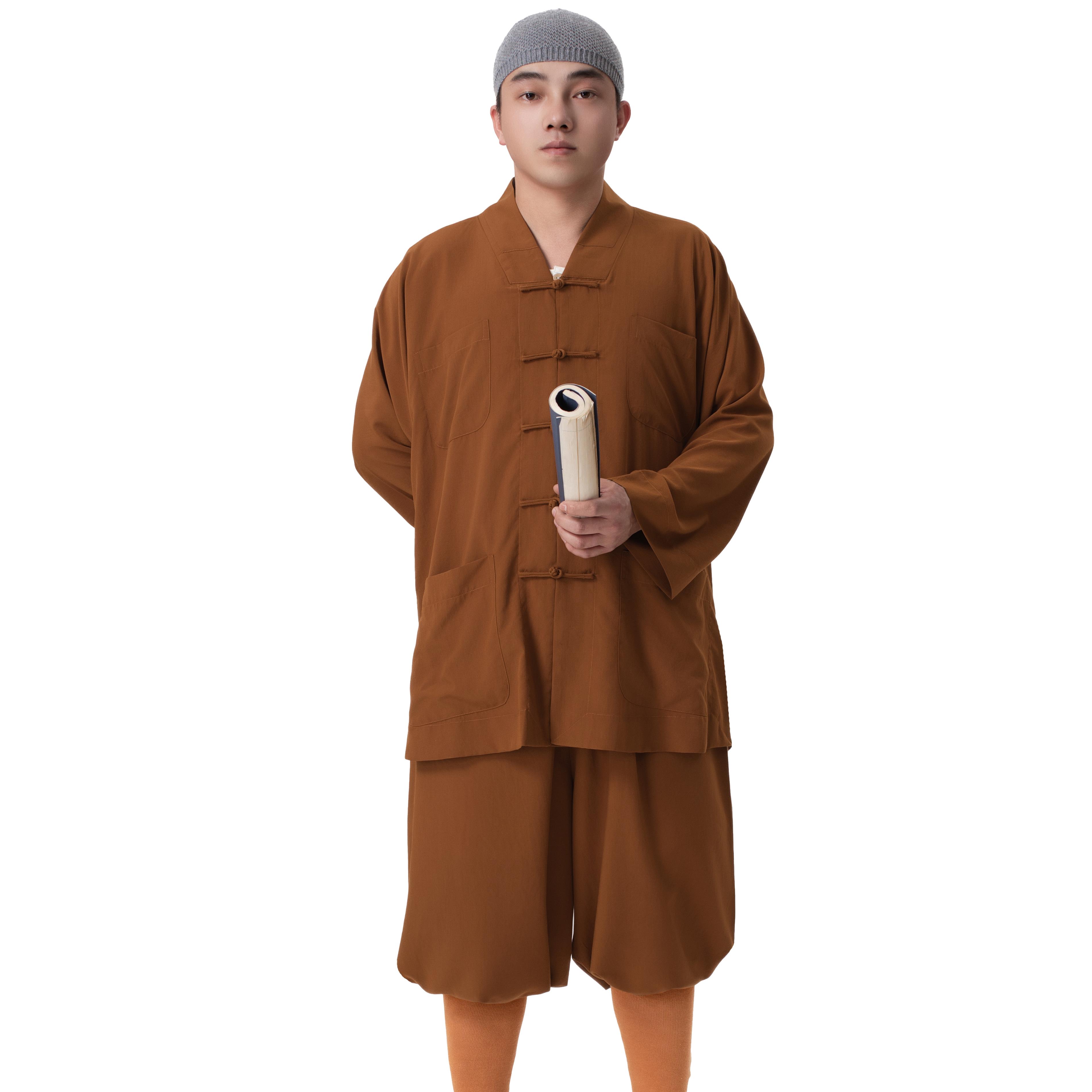 特价意尘僧服冰爽尚品棉短褂套装抗皱夏季男女薄款僧装小褂和尚服