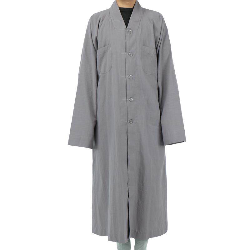 特价远尘中褂长款中褂僧服僧人纽扣上衣出家人外套棉麻僧衣珈蓝褂