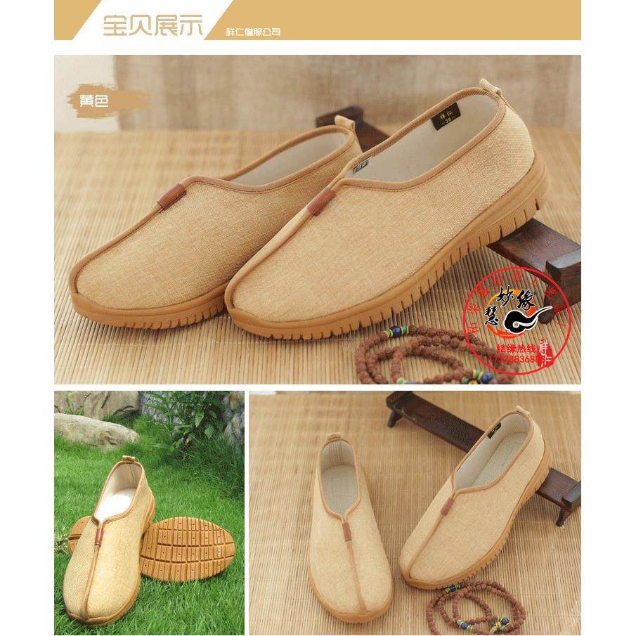 25新款祥仁夏季男女僧鞋单鞋和尚鞋亚麻透气禅意鞋比丘尼鞋老人鞋