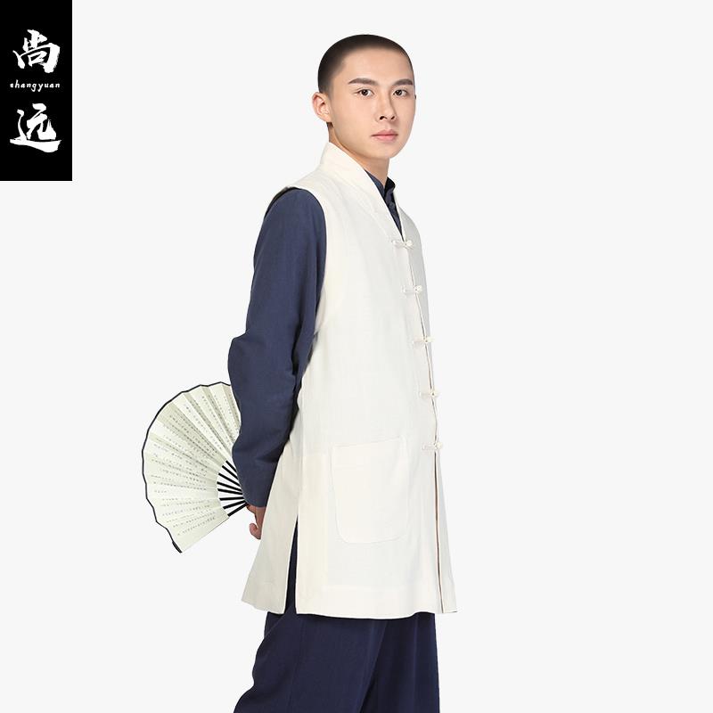 特价纯色全棉短伽蓝褂马甲僧服居士服内搭外穿男女春秋薄款透气热