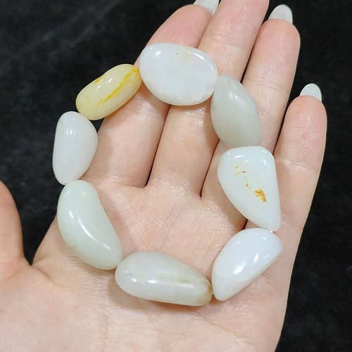 新疆白玉籽料原石手串手链精品