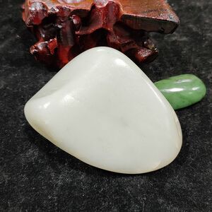 白玉籽料原石独籽羊脂白一细料
