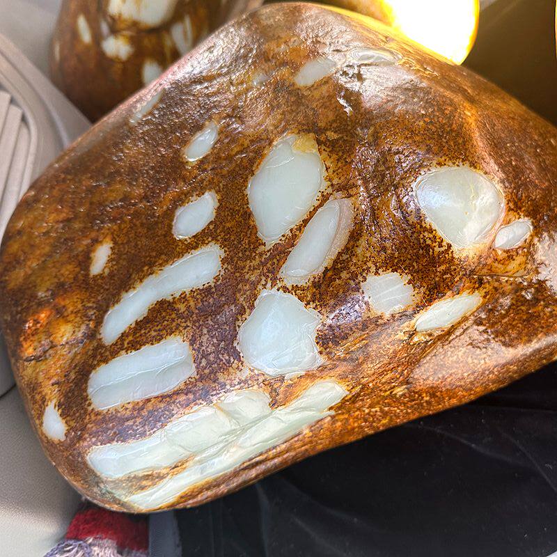 枣红皮白玉籽料一细大块籽收藏级
