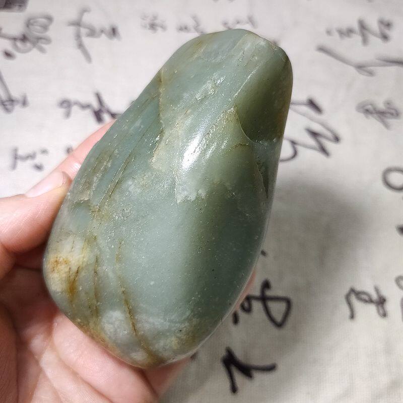 沙枣青玉籽料原石玉石把件雕刻料