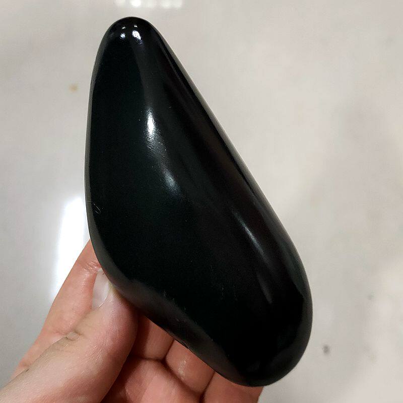 塔青黑羊脂黑青玉籽料一细原石
