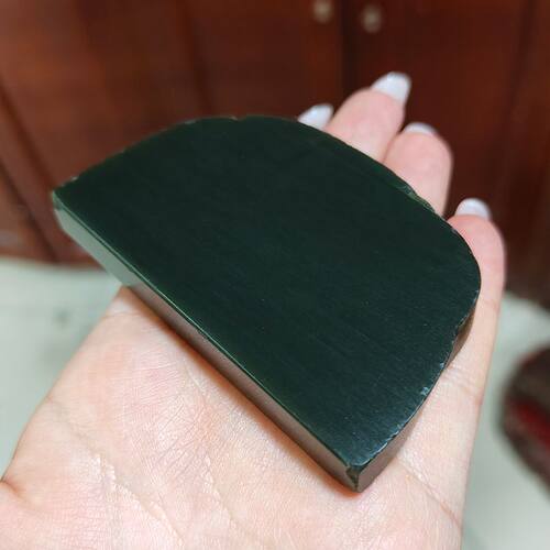 沙枣青玉一细籽料切块留皮带毛孔