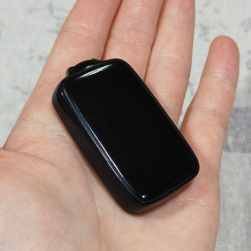 新疆塔青玉纯黑牌子玉牌吊坠精品