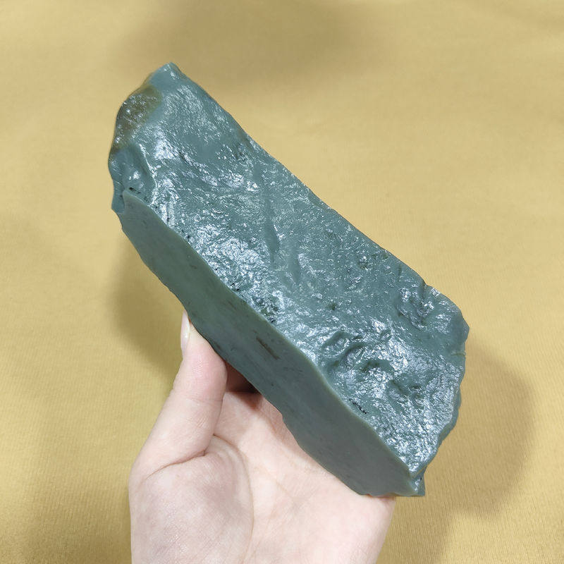 723克和田玉蓝调青玉山流水原石 且末蓝青玉一细精品牌子料收藏级