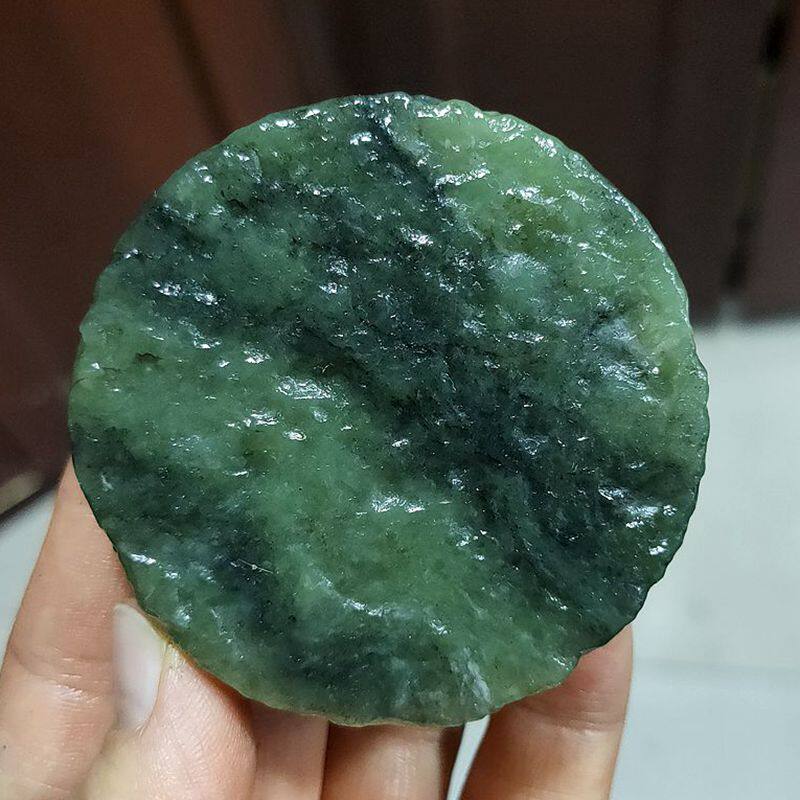 132克和田玉青花玉镯芯原石 特色青花玉古代通用玉货币雕刻料玩料