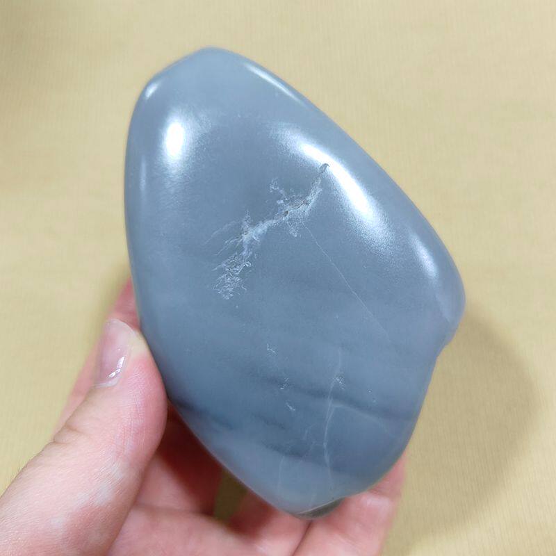 341克和田玉青花玉籽料原石 青花烟青玉细腻油润玉石手把件雕刻料