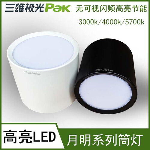 三雄极光月明LED明装吊线筒灯