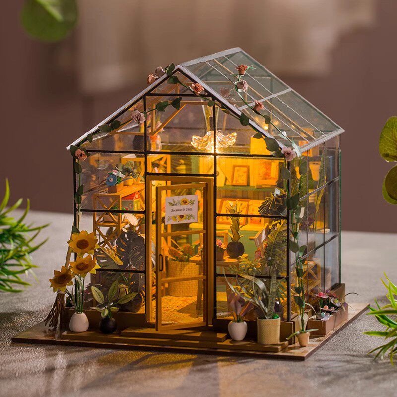 diy小屋手工花房女孩玩具积木别墅超级世界拼装模型儿童生日礼物