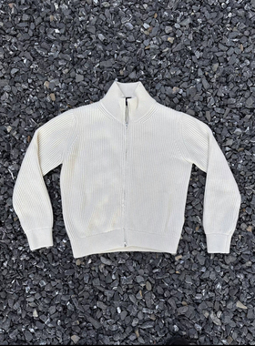 EMGR线上澳洲进口羊毛混纺加厚重磅粗针抗起球拉链开衫毛衣外套