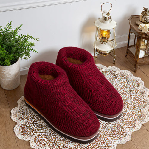 毛线棉鞋保暖防滑舒适耐磨