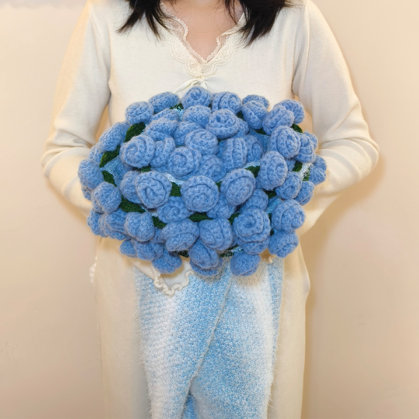 成品玫瑰花束毯子女朋友生日礼物