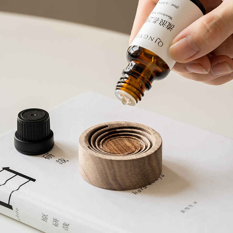 「扩香木」书香扩香木香薰摆件家用黑胡桃木网红车载精油扩香器