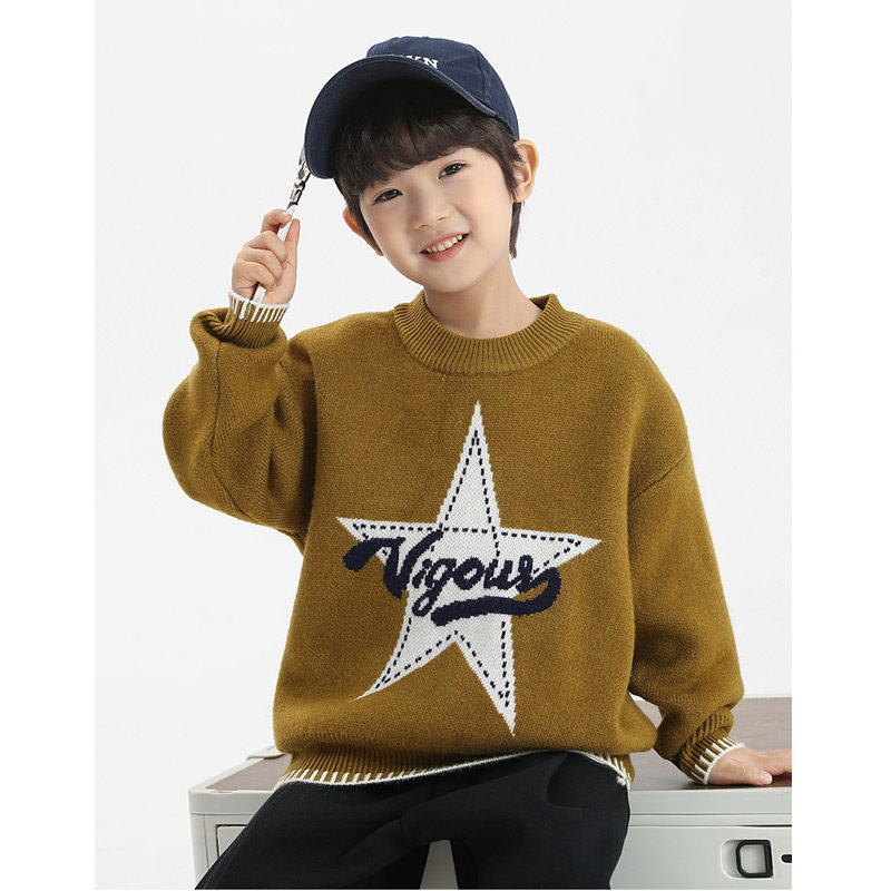 小象汉姆童装男童毛衣秋冬新款2024儿童针织衫套头男孩打底衫洋气